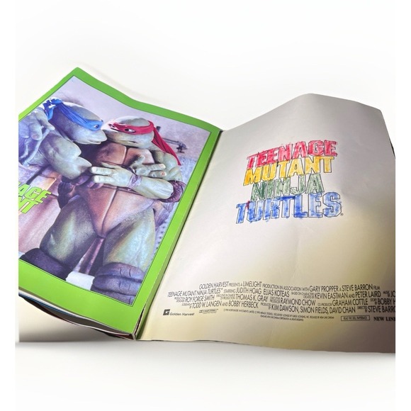 Vintage 1990 Teenage‎ Mutant Ninja Turtles the Movie Poster Book Imperfect - Picture 8 of 13